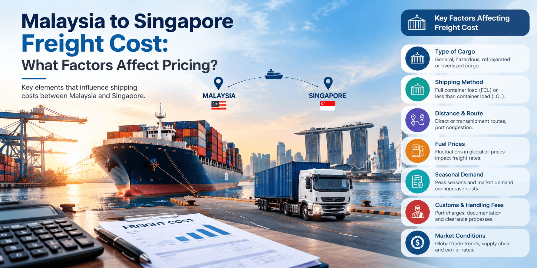 Malaysia to Singapore Freight Cost